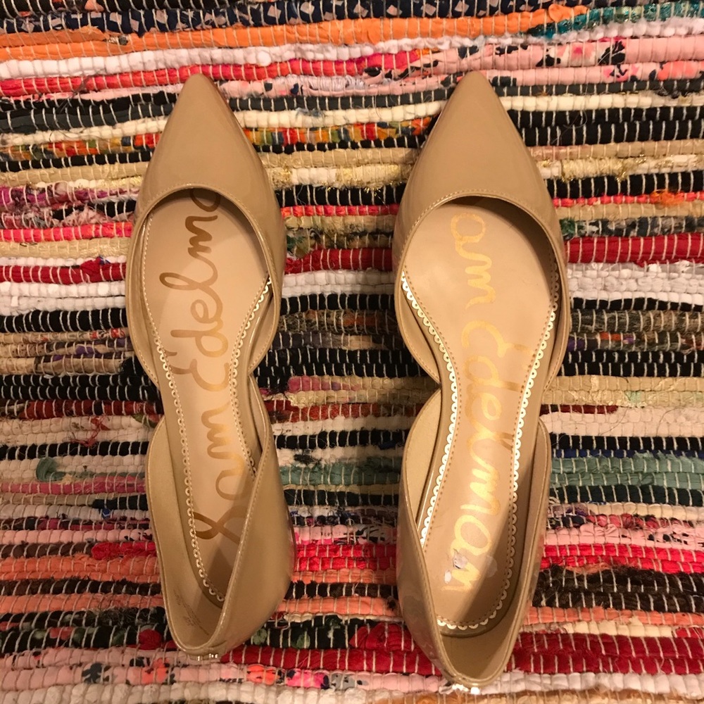 RODNEY D'ORSAY FLAT size 8, nude patent leather.